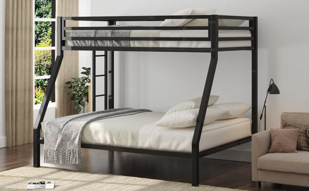 Twin Over Full Metal Bunk Bed with Removable Stairs V61587