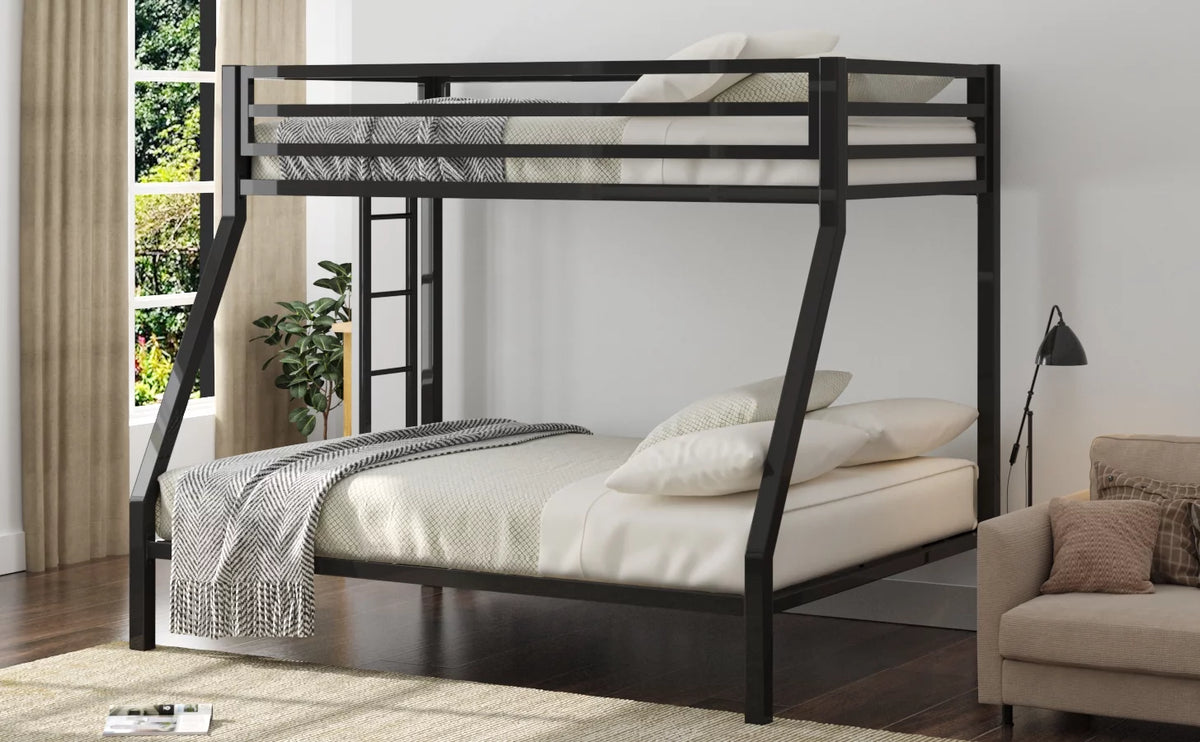 Twin Over Full Metal Bunk Bed with Removable Stairs V61587