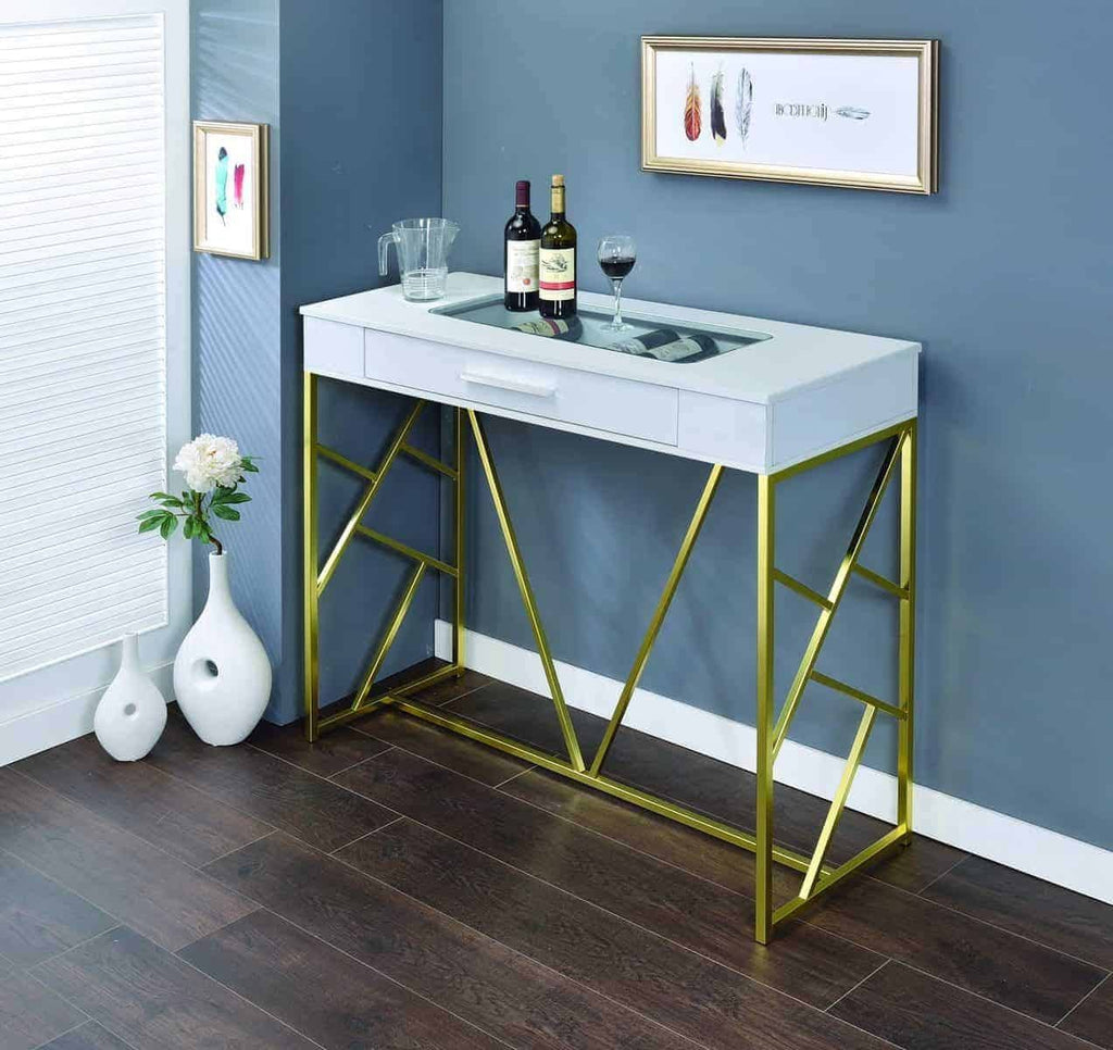 Champagne and White Bar Table I1356