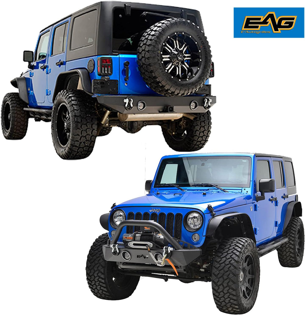 Front and Rear Bumper with Tire Carrier Combo V327