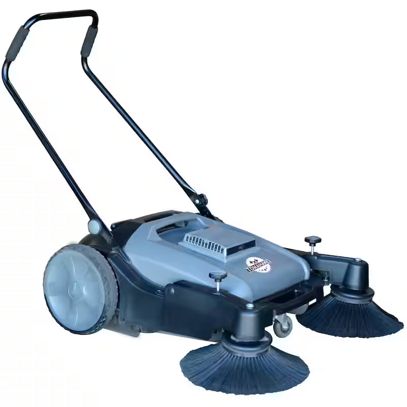 38 in. Walk Behind Push Sweeper with Triple Power Brooms S84224