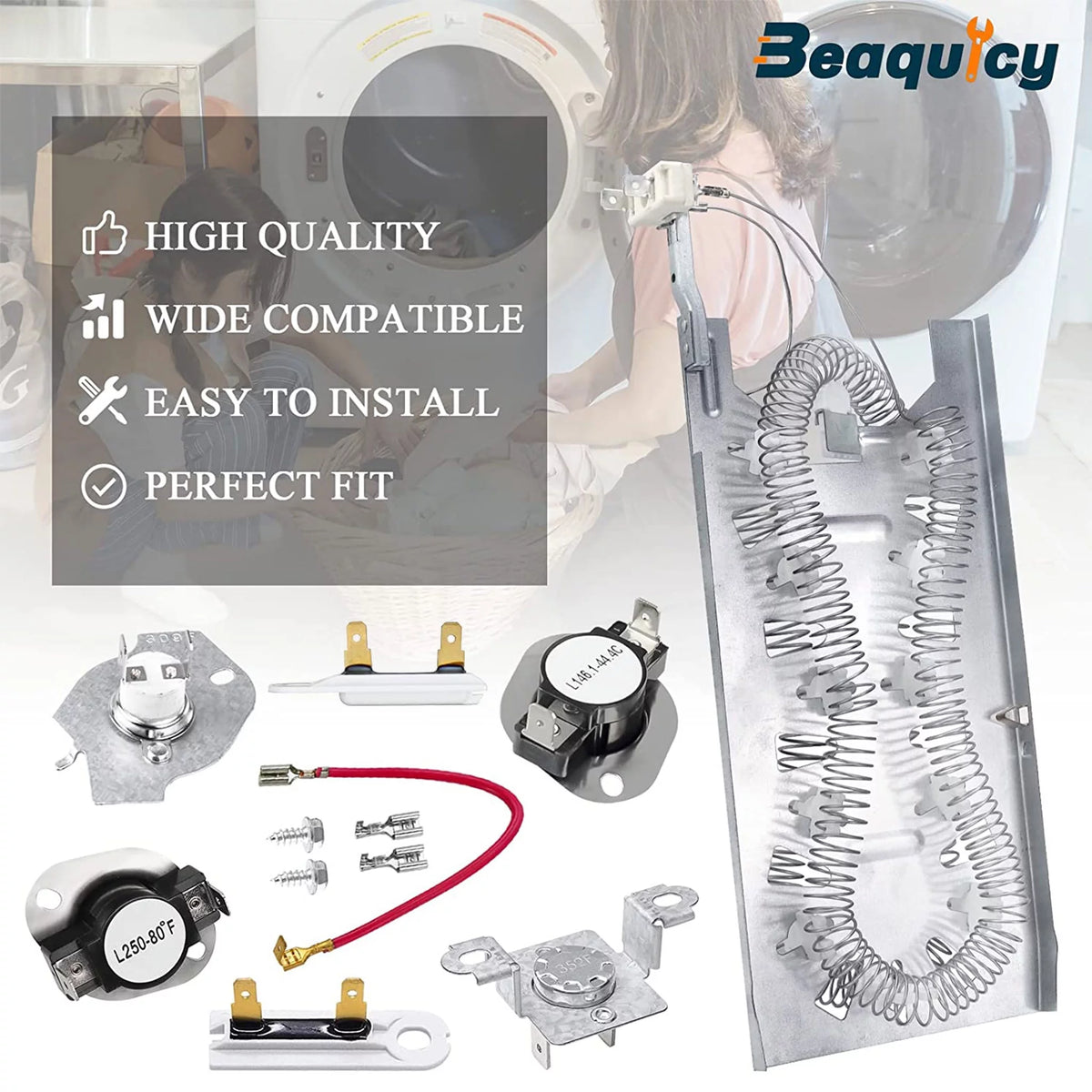 Dryer Heating Element with Thermal Fuse Kit Q9504