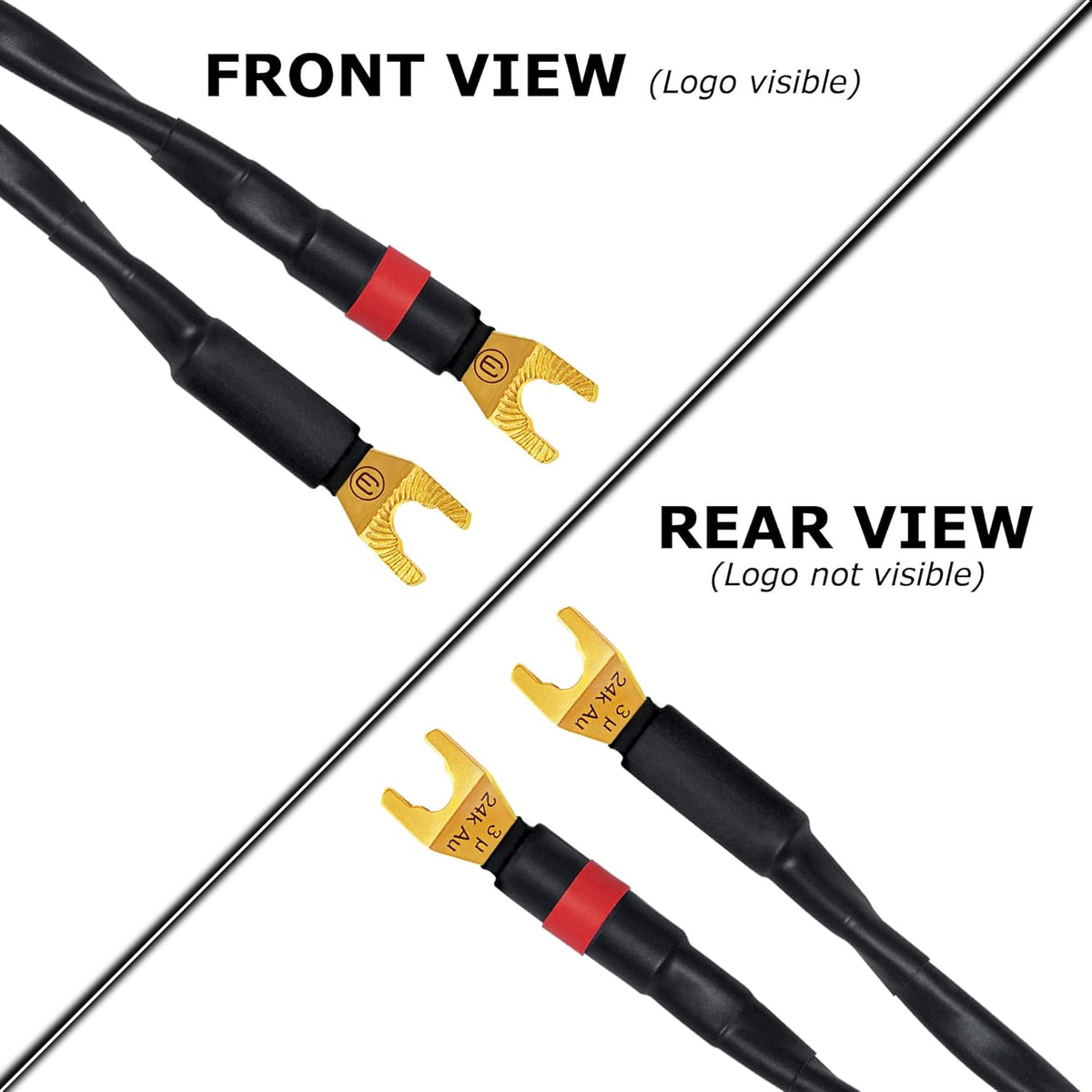 6 Foot Speaker Cable Pair with Spade Connectors Pack of 2 E349