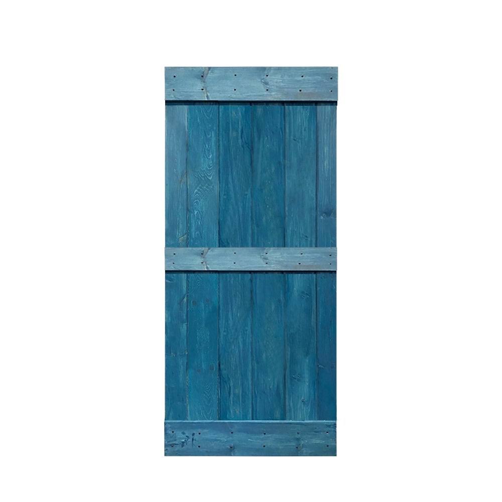 Espresso 2-Panel Pine Wood Single Barn Door O18010