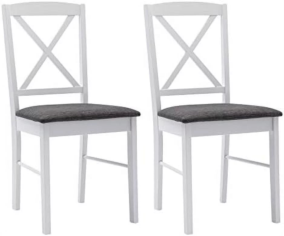 Set of 2 Wood Dining Chairs with Cross Back C4139
