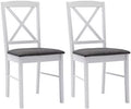 Set of 2 Wood Dining Chairs with Cross Back C4139