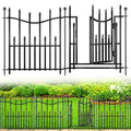 No Dig Decorative Garden Fence, 40in(H)×17.6ft(L) Heavy-Duty Rustproof Metal Panels H281325