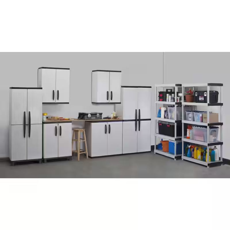 Gray Plastic Freestanding Garage Cabinet N847786