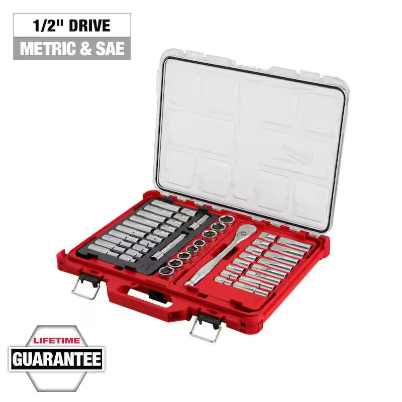 1/2 in. Drive SAE/Metric Ratchet and Socket Mechanics Tool Set (47-Piece) O4402