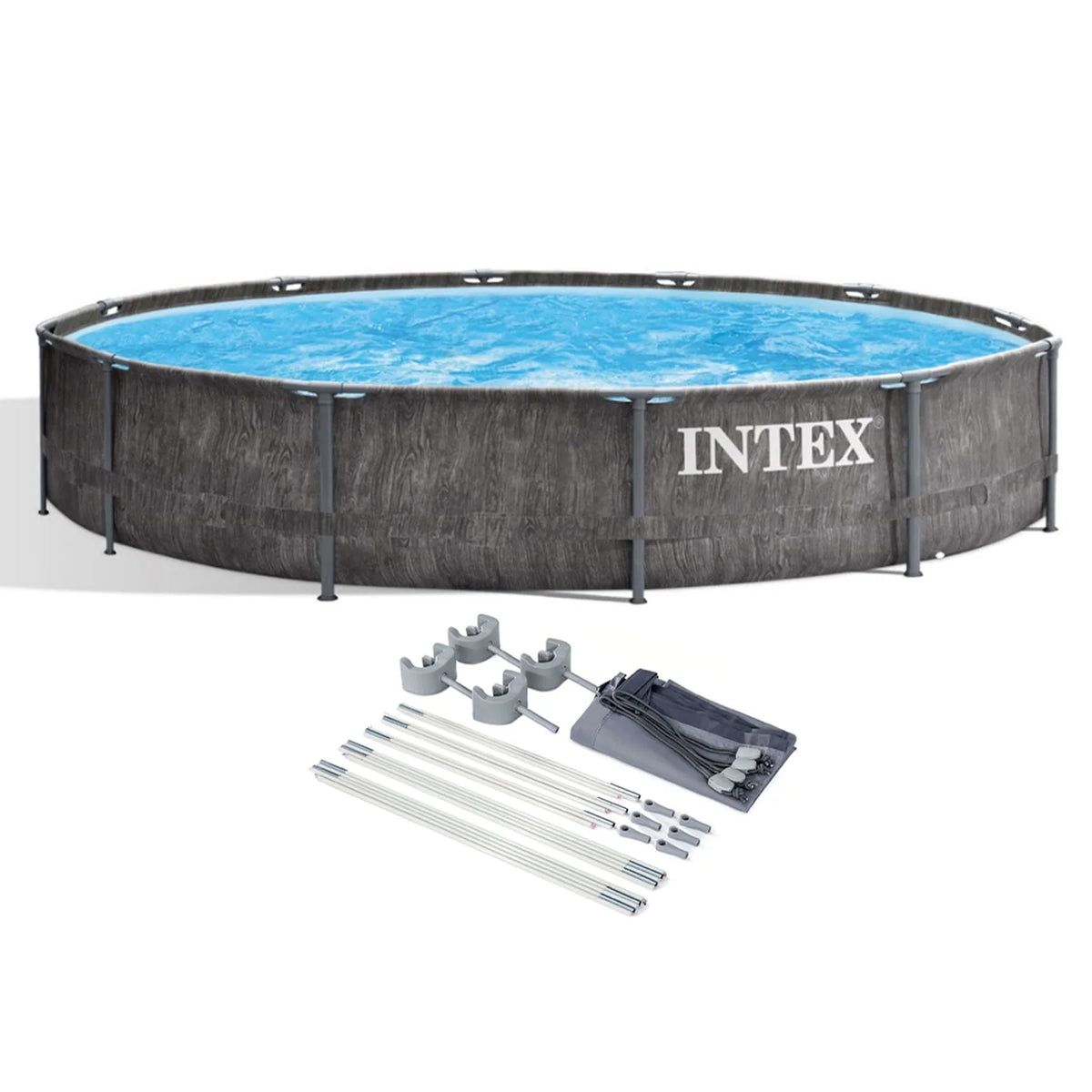 12' x 30 Steel Frame Pool Set with Filter & Canopy F6613