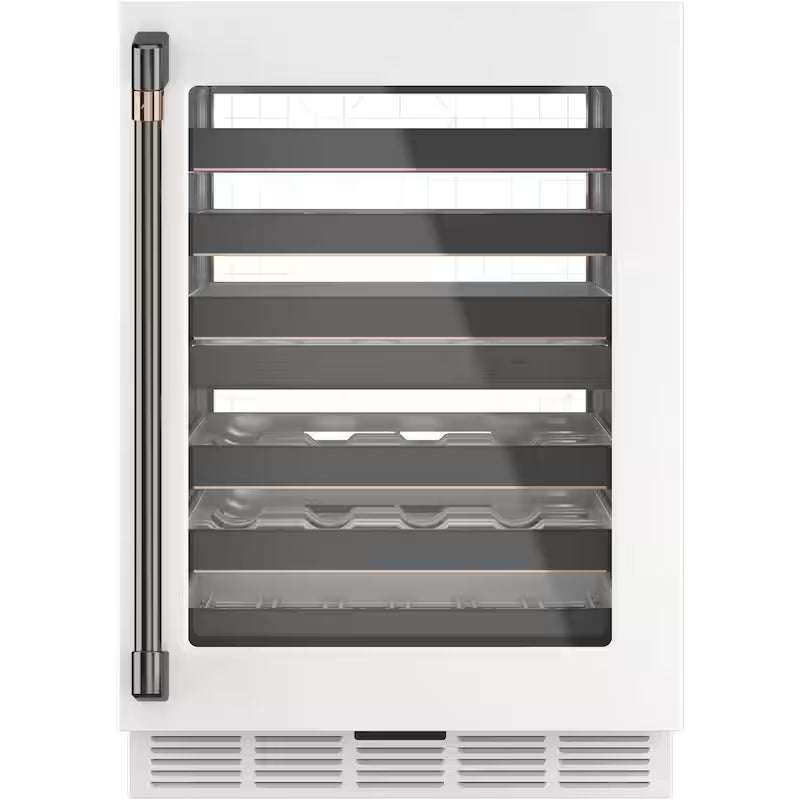 24 in. 46-Bottle Wine Beverage Cooler in Matte White B9921