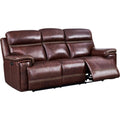 Brown Leather and Hardwood Sofa T658081