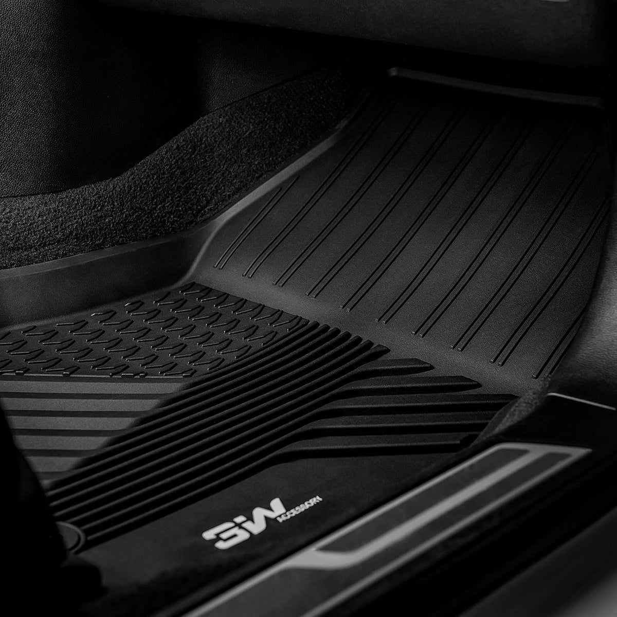 Black TPE All Weather Floor Mats Full Set F2347
