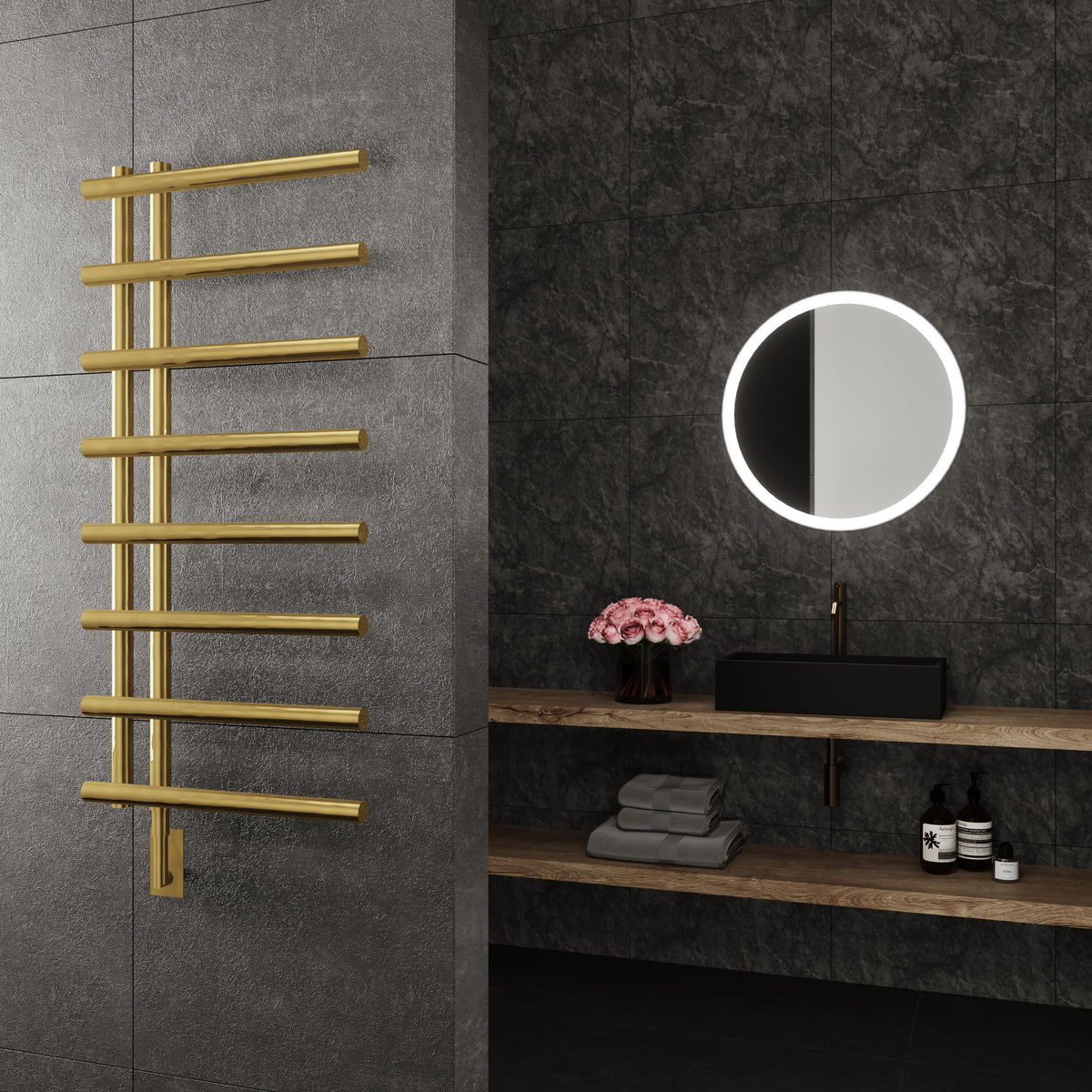 Gold Wall Mounted Electric Towel Warmer C11676