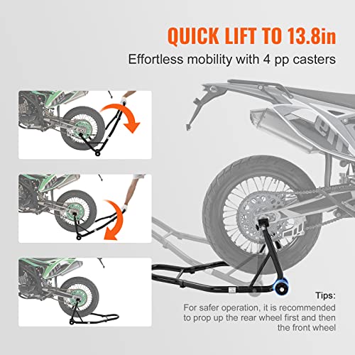 850lbs Motorcycle Stand Lift Front Rear Combo Black R281413