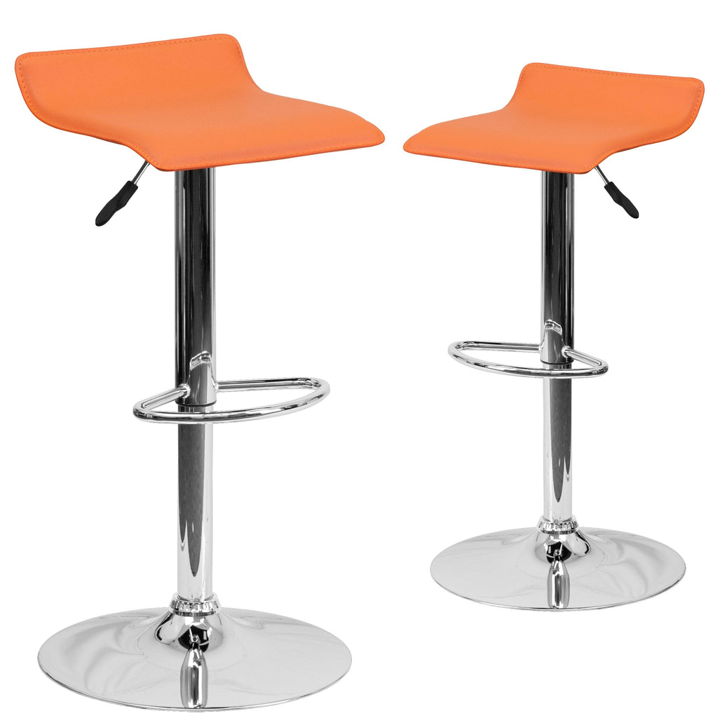 Black Vinyl Adjustable Height Barstool with Chrome Base H146304