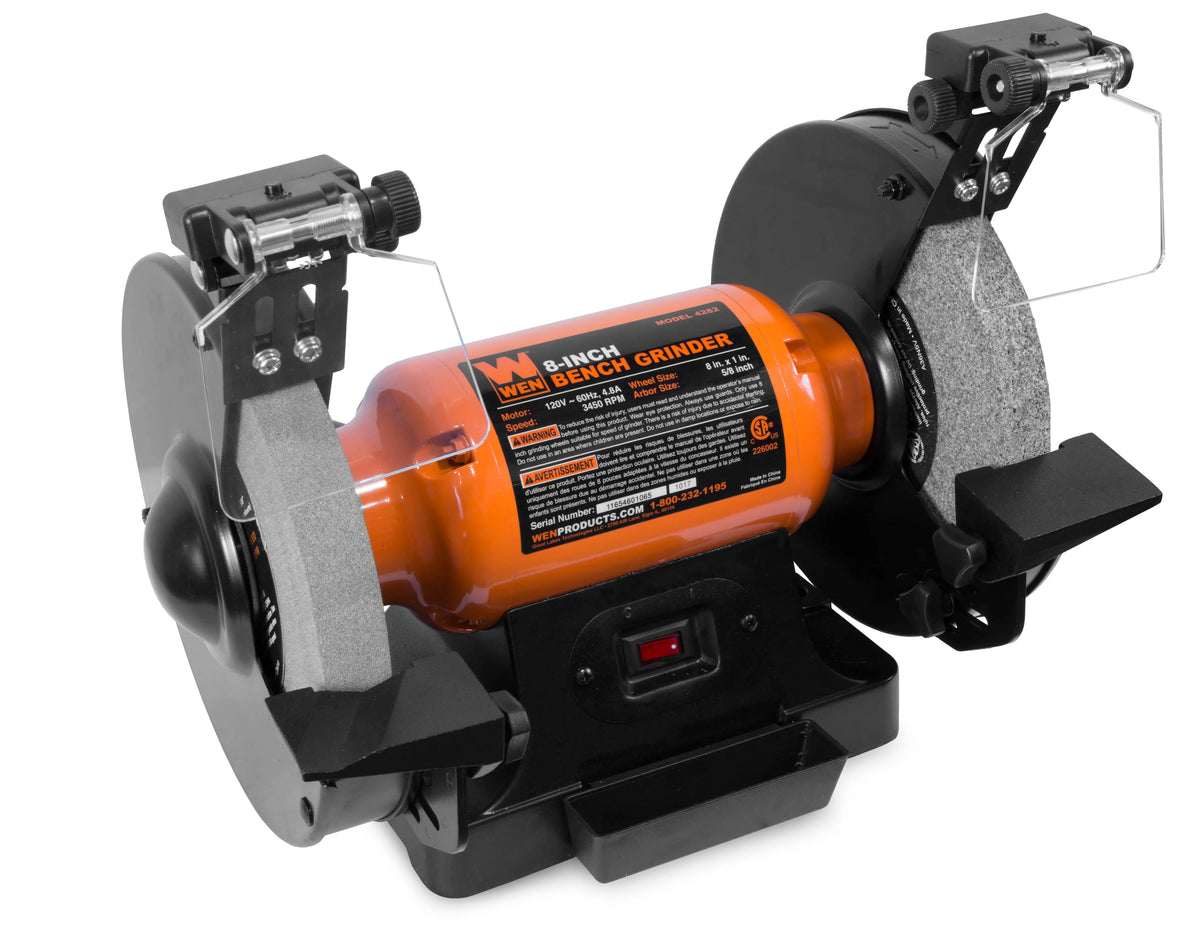 8-Inch Single Speed Bench Grinder with LED Work Lights Z6137