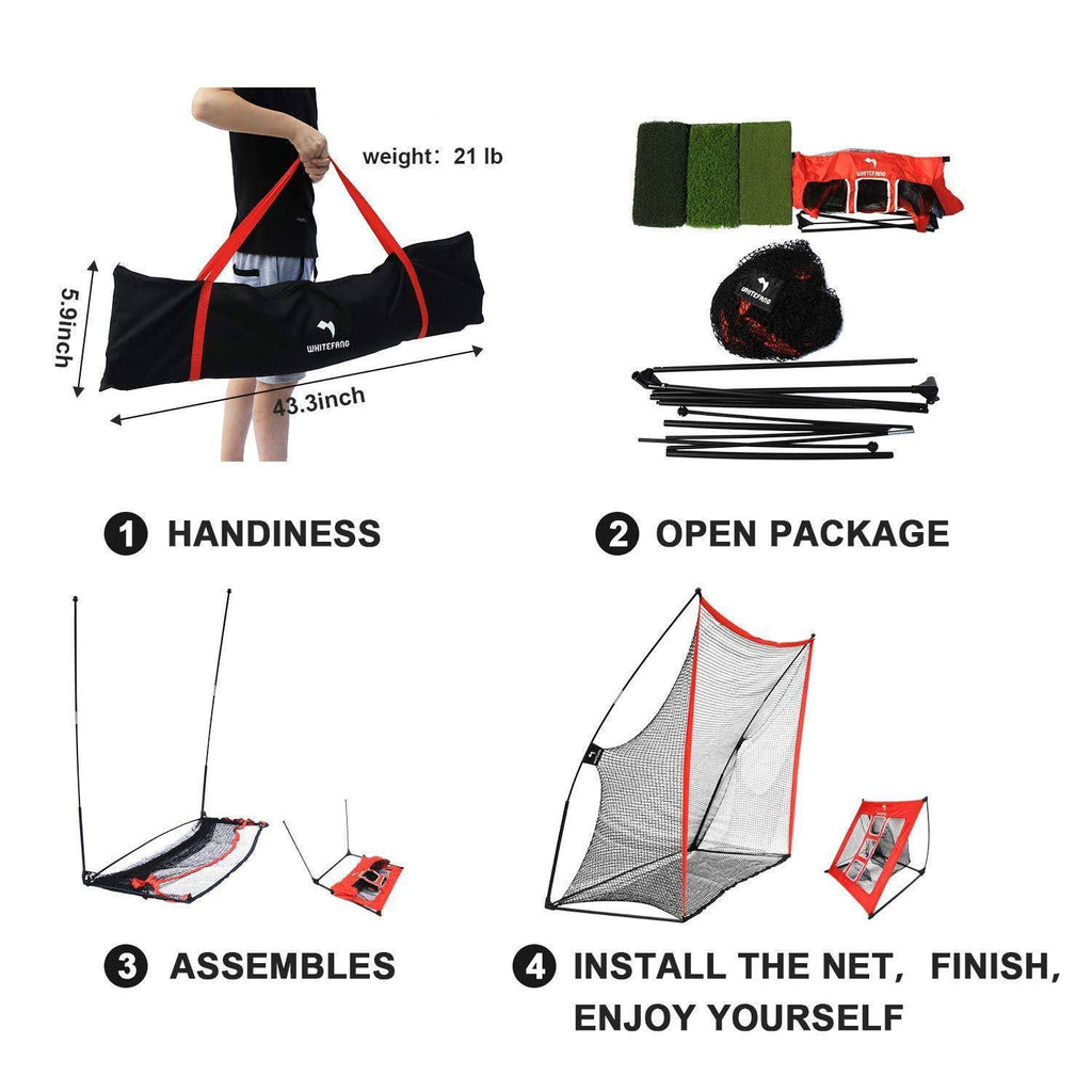 4 in 1 Golf Practice Set 10x7ft with Carry Bag Q39831