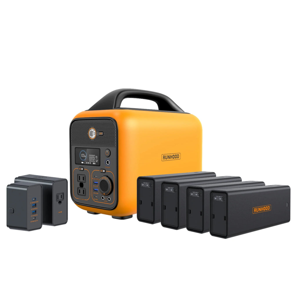 Portable Power Station 1296Wh Swappable Lithium Backup Batteries 600W AC Outlet Solar Generator K77745