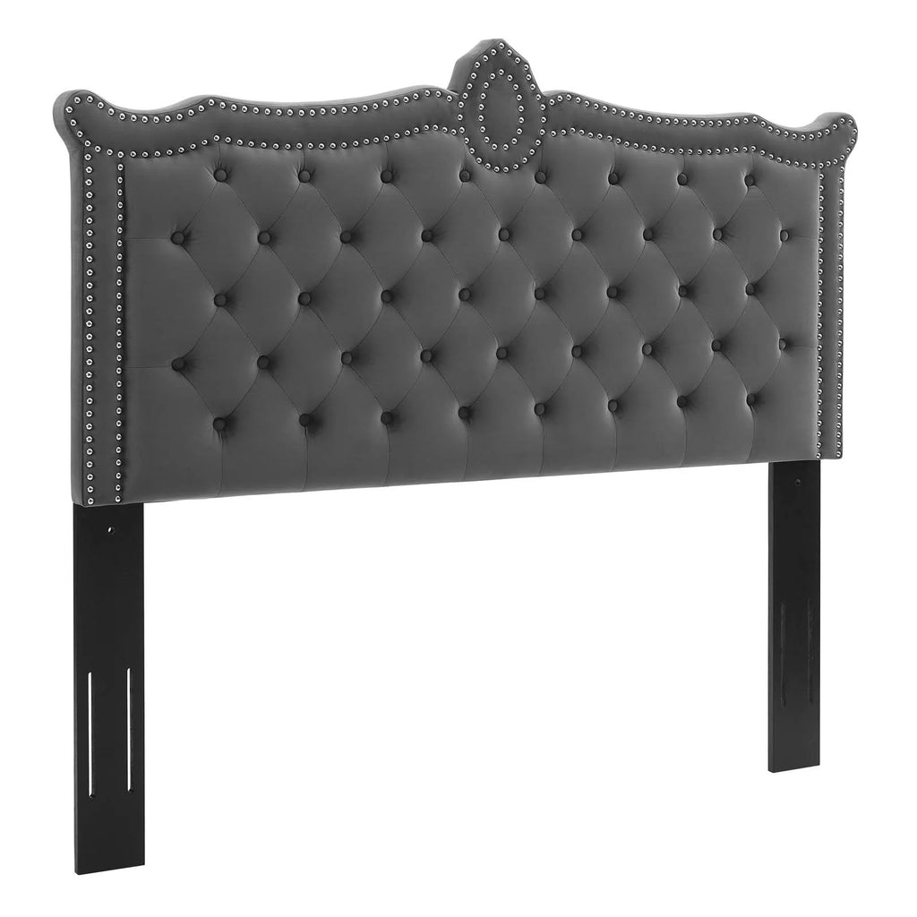 Tufted Velvet King/California King Headboard in Charcoal V278