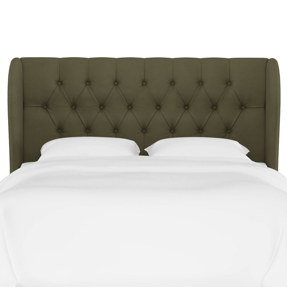 California King Tufted Wingback Velvet Headboard R55090