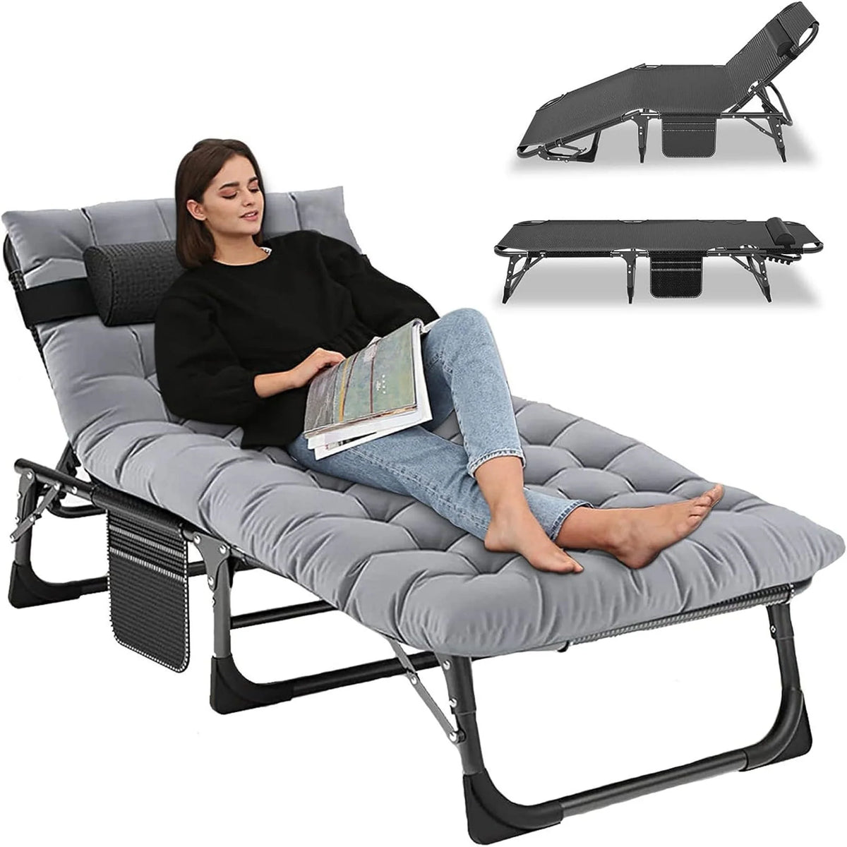 Portable Folding Lounge Chair with Pillow X5982