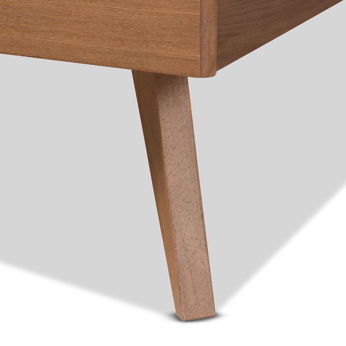 Full Ash Walnut Wood Platform Bed H83954