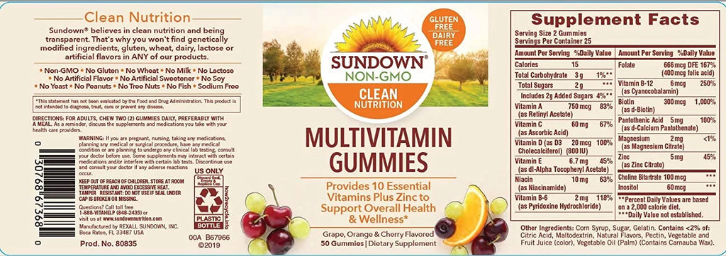 Adult Multivitamin with Zinc, Vitamins A, C, D, E, 50 ct (Pack of 6) F7881