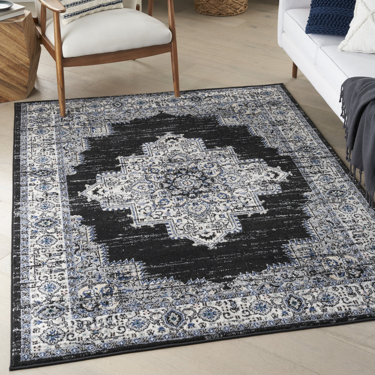 Black Ivory Area Rug X710