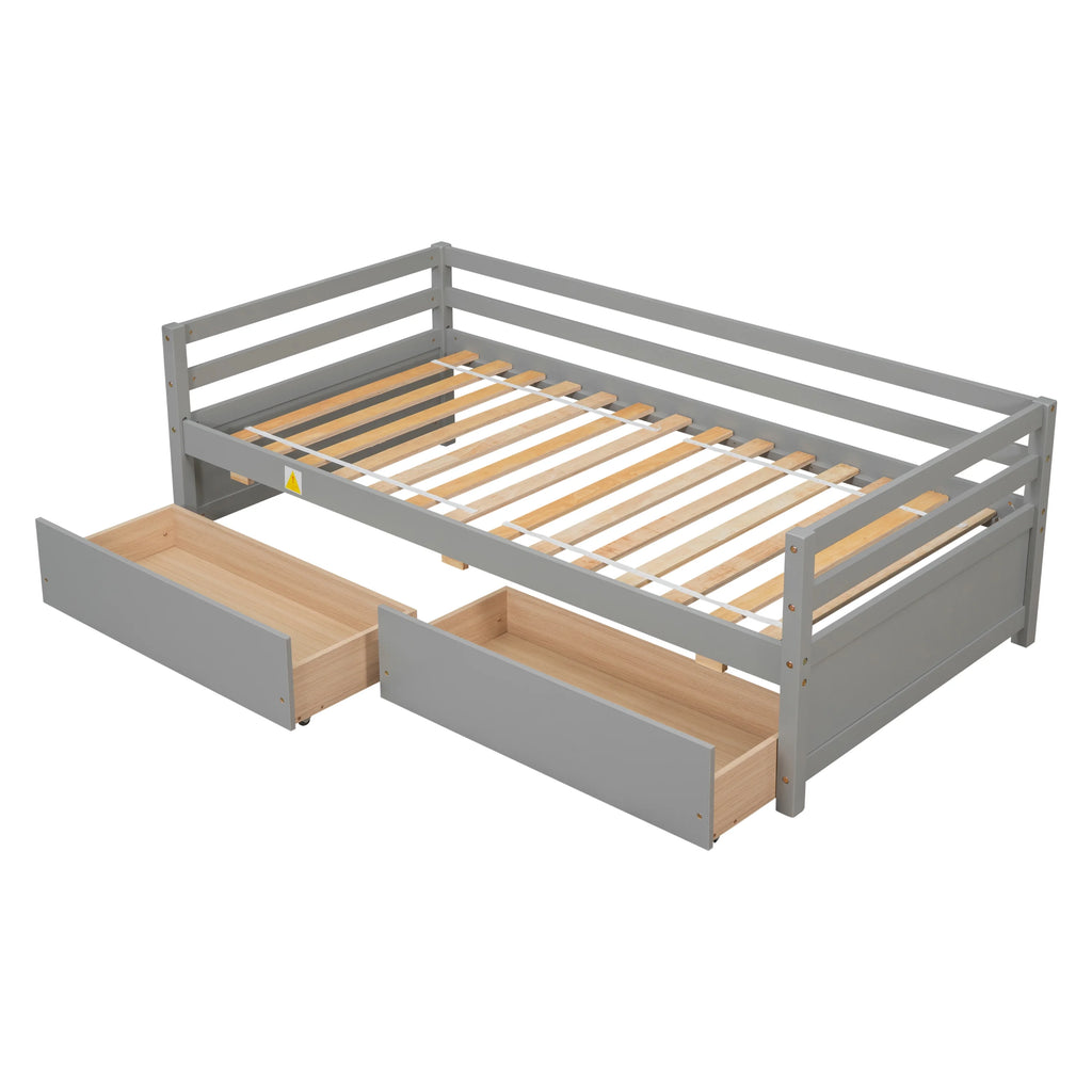 Twin Wood Daybed with Two Drawers R675