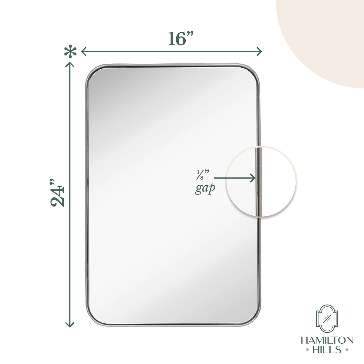 Contemporary Brushed Metal Wall Mirror B916
