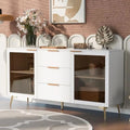 63" Sideboard Cabinet with 2 Rattan Doors and 3 Drawers A65579