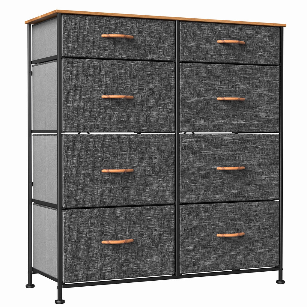 Dark Gray 8 Fabric Drawer Storage Dresser M8424