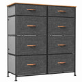 Dark Gray 8 Fabric Drawer Storage Dresser M8424
