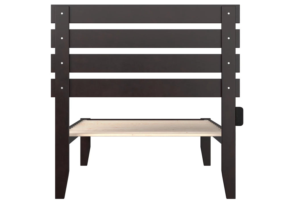 14" Twin Wood Platform Bed Frame with Headboard M67314