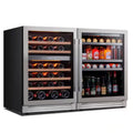 46-Wine Bottles and 220-Cans Beverage and Wine Cooler Side-by-Side Refrigerator in Black L21803