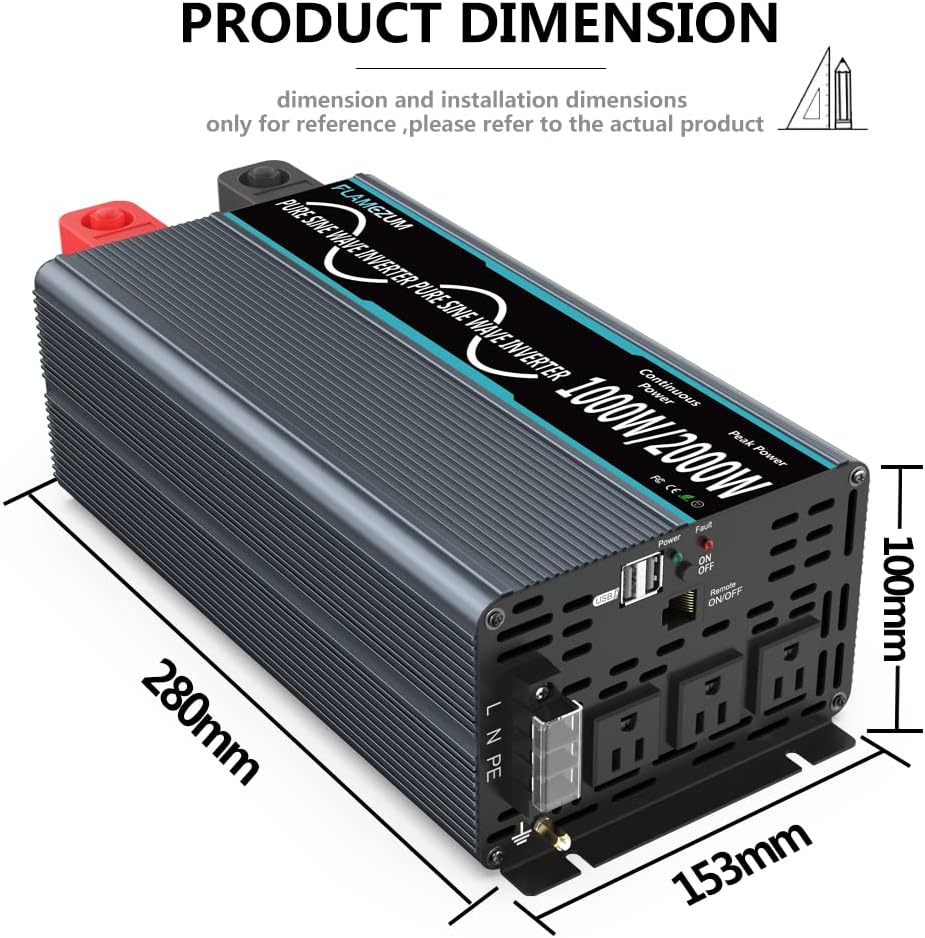 1000W Pure Sine Wave Inverter 12V to 110V S50771