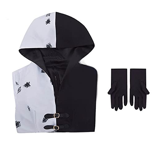 Black White Costume Dress with Gloves H297