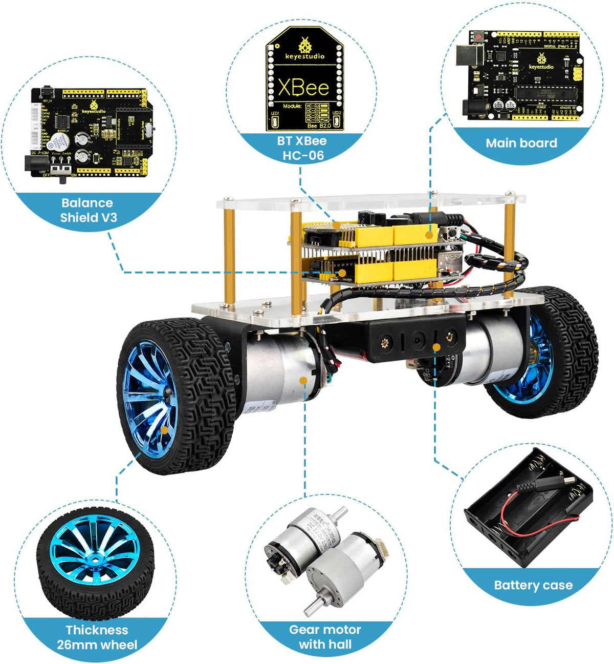 Self-Balancing Robot Car Kit with Bluetooth Control and DC Motors Q99597