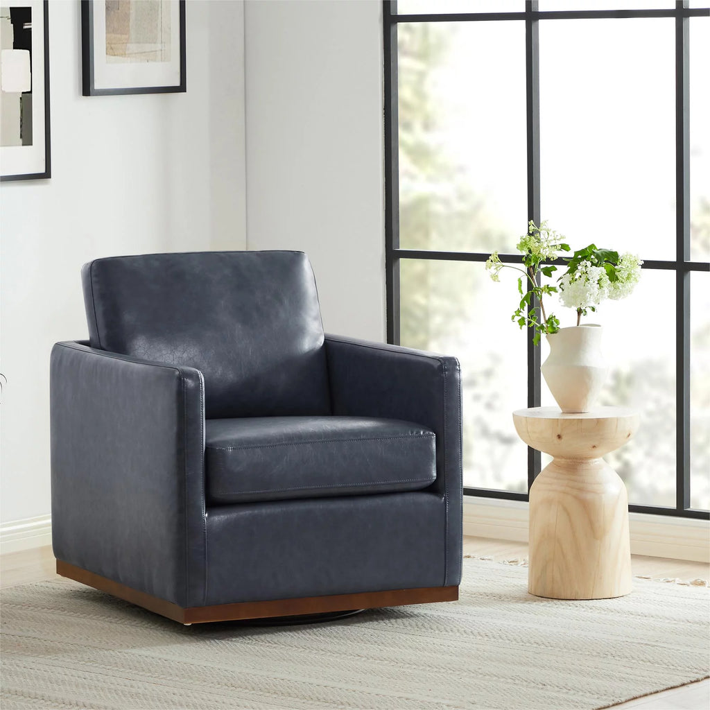 Swivel Accent Chairs Faux Leather U9030