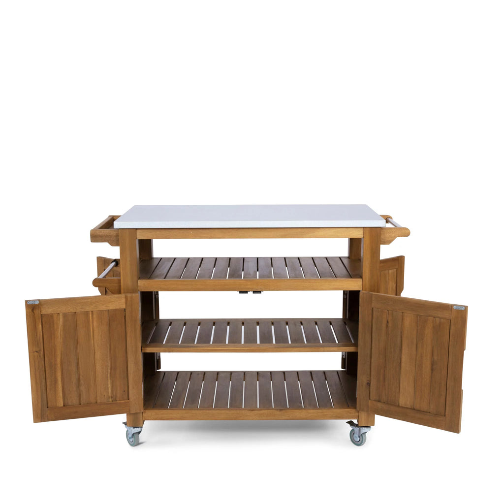 Brown Wood Outdoor Cart Q874