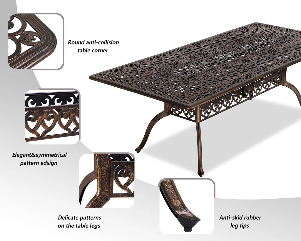 9-Piece Cast Aluminum Outdoor Furniture Dining Set D70895
