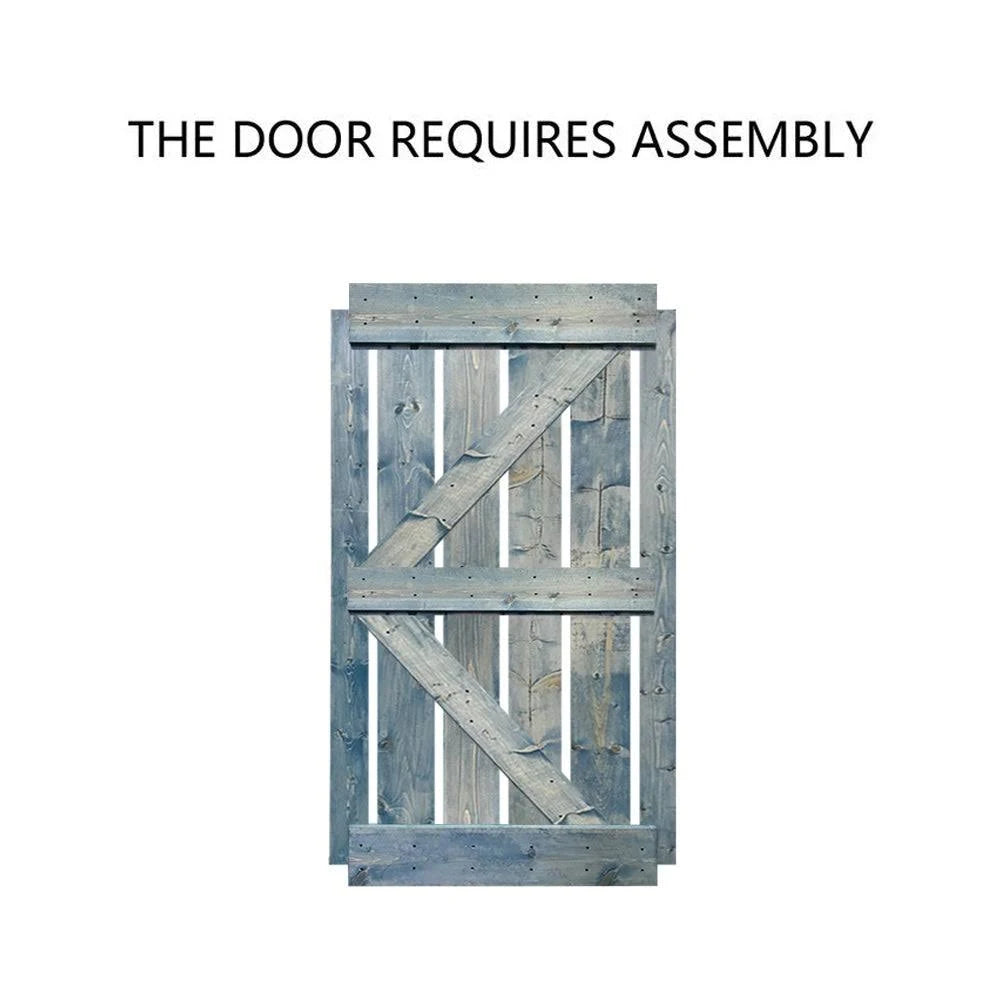Stained Wood Sliding Barn Door with Hardware Kit Q44605