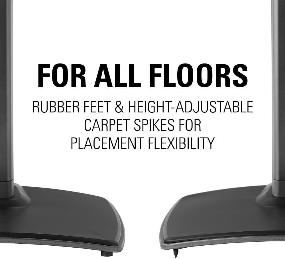 Black Wireless Speaker Stand with Cable Management R93041