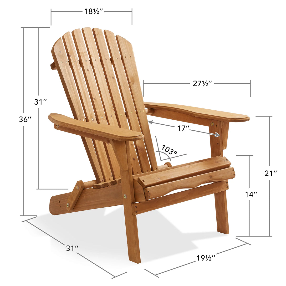 Set of 4 Cedar Wood Folding Adirondack Chairs M855