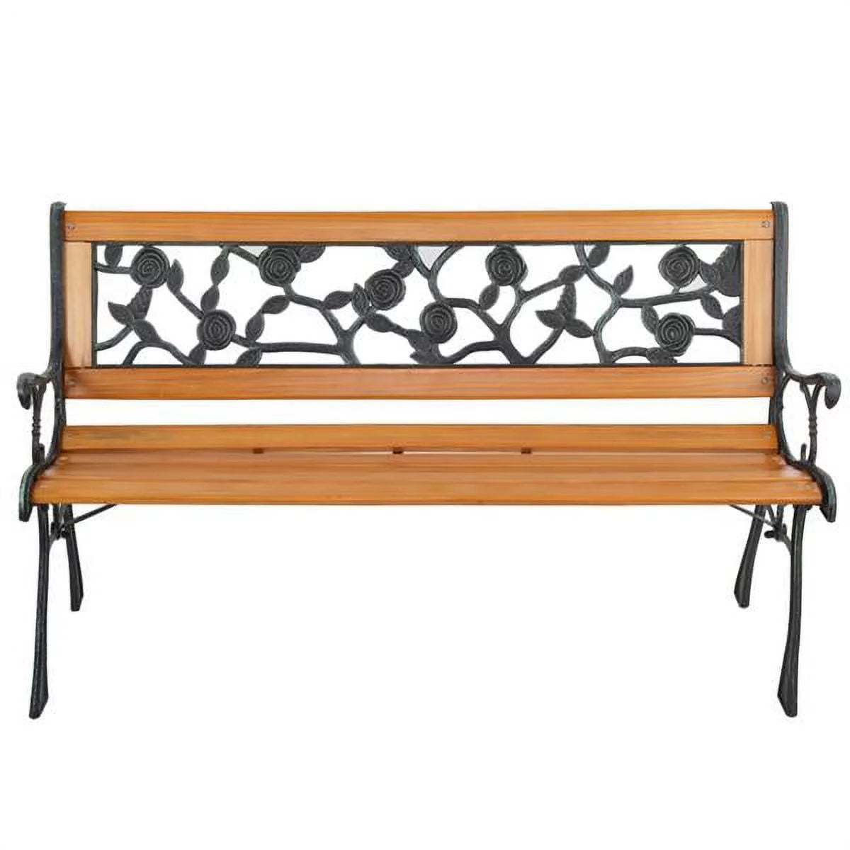 49" Hardwood Cast Iron Garden Bench A177