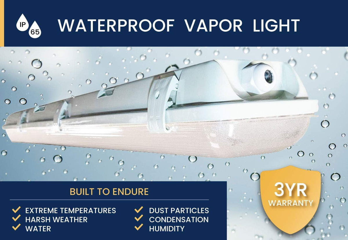 4FT Waterproof LED Vapor Tight Lights 6500K IP65 4-Pack R244788