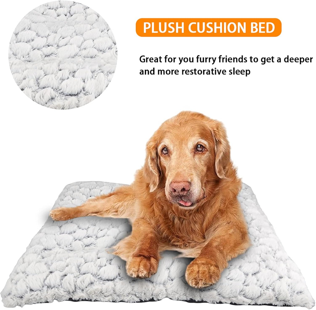 Ultra Soft Washable Anti-Slip Dog Crate Bed Pad 40inch White Pack of 2 D93985