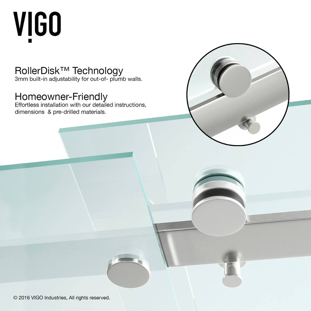 60-Inch Frameless Shower Door with Clear Glass Y388217