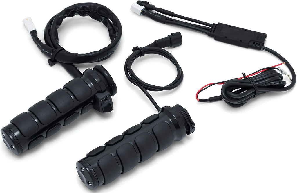 Heated Motorcycle Handlebar Grips Gloss Black 1 Pair A351843